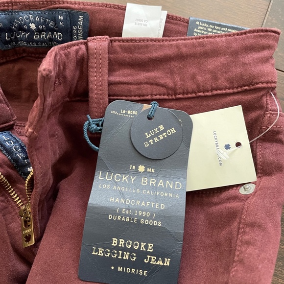 3 for $30 | Lucky Brand Brooke Legging Jeans in Burgundy - Picture 6 of 8